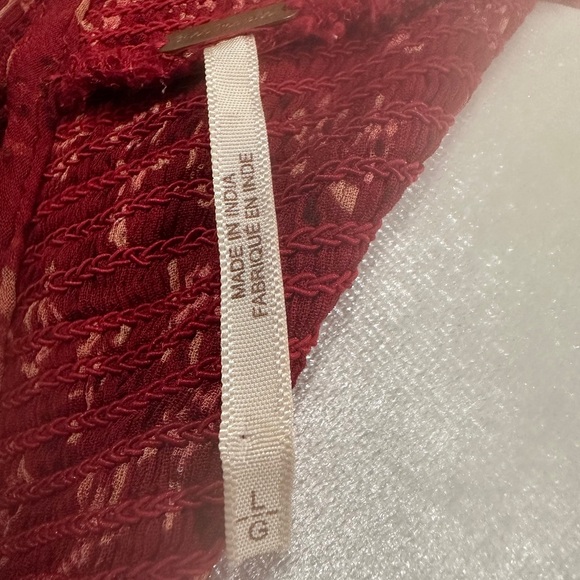 Free People Roma Blouse in Berry Combo - Size Large - Picture 11 of 11